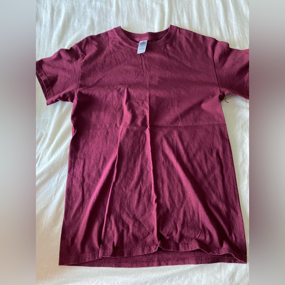 This is a burgundy shirt
